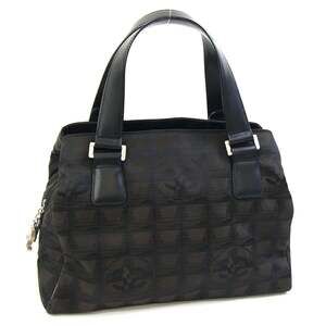 CHANEL Brown Leather Logo Bag